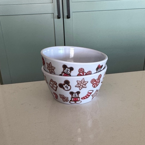 Disney Other - Disney Red and White Mickey Mouse Holiday Bowls